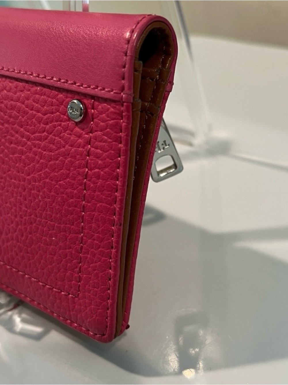 Lauren Ralph Lauren Hot Pink Leather Continental Wallet EUC - Picture 5 of 14